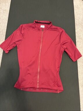 Men’s short Sleeve Full-Zip Cycling Jersey burgundy color